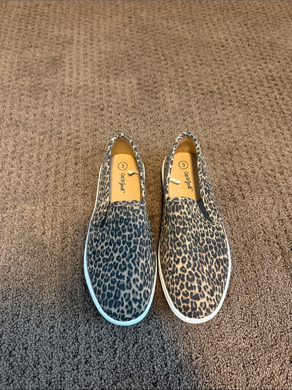 Cat & Jack Leopard Slip-On Sneakers in Tan and Black